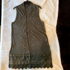Lace long vest